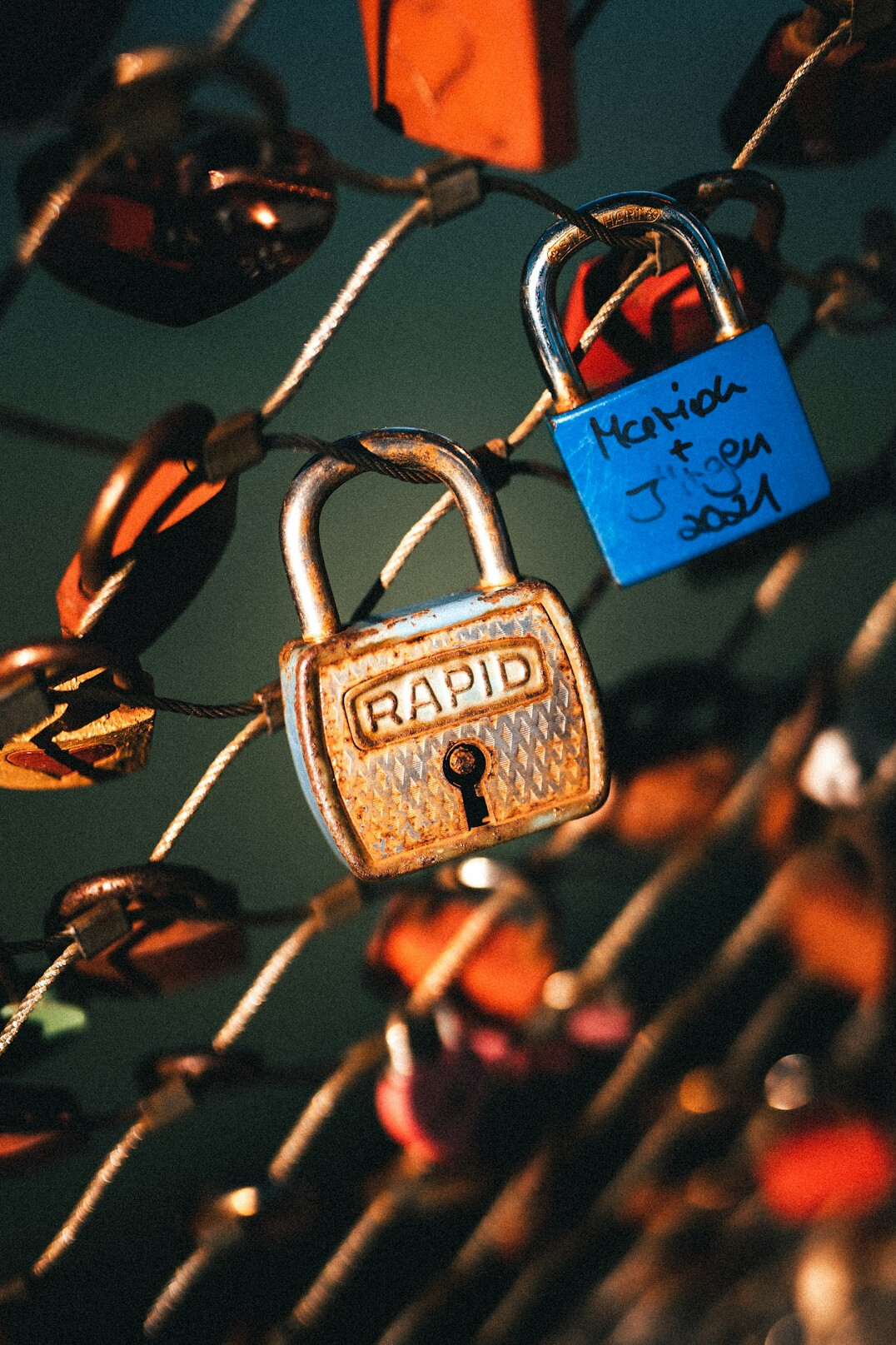Digital padlock and code symbolizing software security