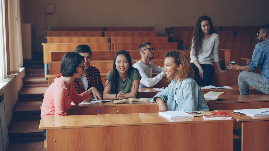 diverse group of students in classroom